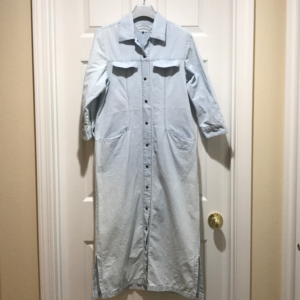 EUC BLUE WILLIS JEAN/CHAMBRAY MAXI DRESS SZ SMALL